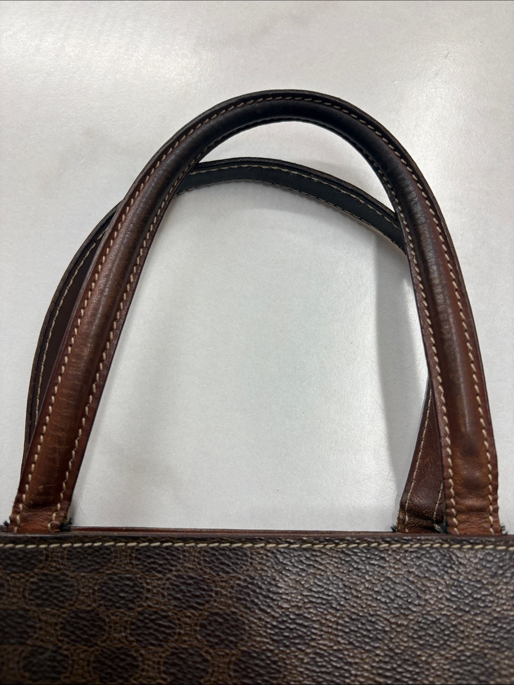 Celine Macadam tote bag Tan and Beige Leather Zip Tote with Silver Hardware - Picture 6 of 12